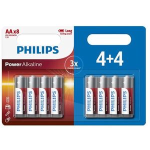 Bateria alkaliczna, AA (LR6), AA, 1.5V, PHILIPS, blistr, 8-pack, LR06P8BP/10, Power Alkaline, 4+4