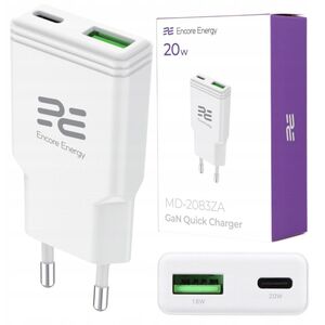 Ładowarka sieciowa SLIM 20W USB-A USB-C QC PD Encore Energy MD-2083ZA standard