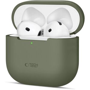 Etui Tech-Protect Silicone na Apple AirPods 4 - oliwkowe