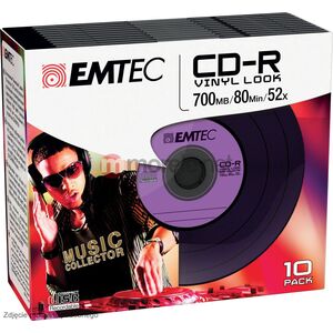 Emtec CD-R 700 MB 52x 10 sztuk (ECOC801052SLVY)