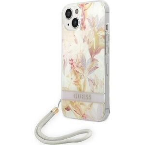 Guess Etui Guess do iPhone 14 Plus 6,7" fioletowy/purple hardcase Flower Strap