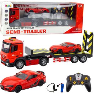 Zestaw Laweta Zdalnie Sterowana  RC Auto Sportowe Osobowe Czerwone 1:16