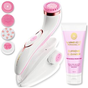 Lumineo Professional line szczoteczka do twarzy brush pro różowa + Żel oczyszczajacy lumineo do skóry trądzikowej i problematycznej 100 ml