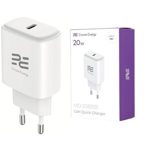 Ładowarka sieciowa GaN 20W USB-C QC PD Encore Energy MD-2083ZB standard