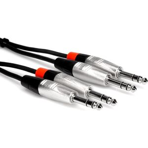 Kabel Hosa Jack 6.3mm x2 - Jack 6.3mm x2 1.5m srebrny (HSS-005X2)