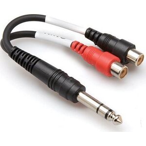 Kabel Hosa Jack 6.3mm - RCA (Cinch) x2 0.1m czarny (YPR-102)