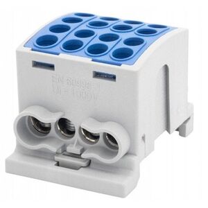 Σφιγκτήρας HLK F-ELEKTRO F2.0368 100A-4 (1x25,3x16 / 1x25,3x16) Al/Cu IP20 μπλε