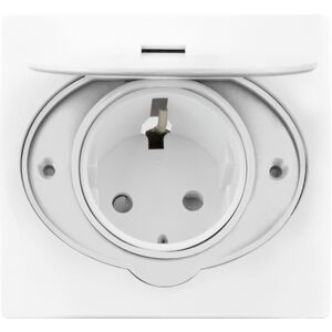 Στεγανή ηλεκτρική πρίζα, IP44, 1x2P+Z(Schuko), λευκό