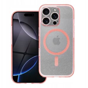 Θήκη CLEAR MAG COVER με προστασία κάμερας συμβατή με MagSafe για IPHONE 16 Plus ροζ glitter