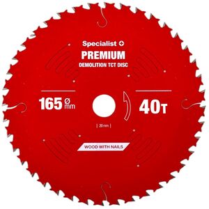 Δίσκος κοπής 165x40Tx20mm, Demolition PREMIUM, SPECIALIST+