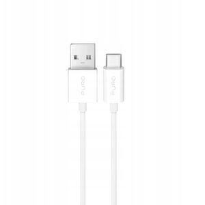 Καλώδιο Puro TPE 10W USB-A - USB-C 3m - λευκό