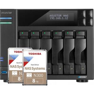 Διακομιστής αρχείων Asustor LOCKERSTOR 6 AS6706T 6-bay, Intel Celeron N5105 Τετραπύρηνος 2.0GHz, 8GB RAM DDR4. 4x M.2 PCIe (NVMe), 2x 2.5 GbE. 2x USB 3.2. HDMI 2.0b, 1x PCIe + 2x 8TB HDWG480UZSVA