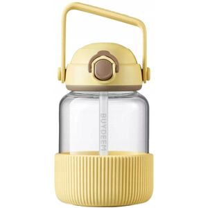 Γυάλινο μπουκάλι με καλαμάκι 800 ml, μοντέλο DG78, χρώμα Mellow Yellow