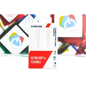 Καλώδιο CANYON CC60SC10 C-C 60W 1m Σιλικόνης Λευκό