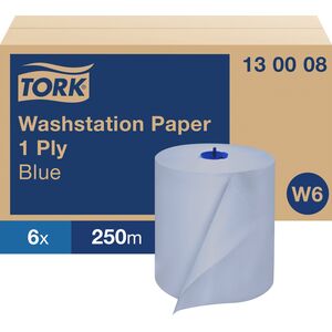 Χαρτί καθαρισμού Tork Basic W6 1-στρώση μπλε 6ρολά/καρ 130008