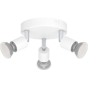 Φωτιστικό σποτ EGLO STECCI-E, 3 x GU10, μέγιστο 3 x 5 W, λευκό/χρώμιο, O14x7.5cm