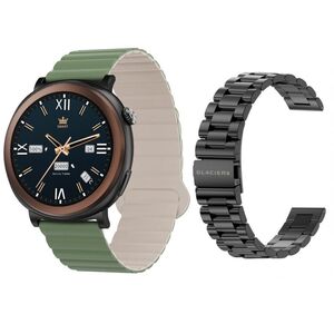 Smartwatch GlacierX Theron Black + Pasek GX-T248 standard