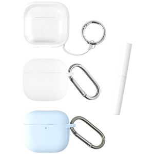 4smarts Case Set Omega AirPods 4, 3er Set weiß, hellblau