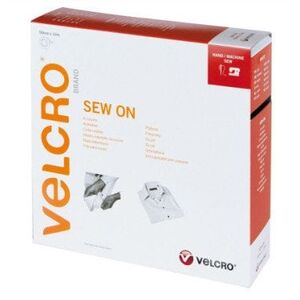 VELCRO Taśma z haczykiem i pętelką do przyszywania, haczyk i pętelka 50 mm x 10 m biała