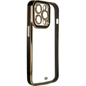 Hurtel Fashion Case etui do iPhone 13 Pro Max żelowy pokrowiec ze złotą ramką czarny
