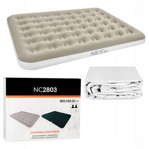 NC2803 MATERAC TURYSTYCZNY DMUCHANY 203X152X22 CM BEŻOWY NILS CAMP