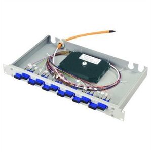 FO-PP BAS-ECO 1U 12 LCD OM2 PT, 12 LCD OM2 PT, z zamontowanymi adapterami i kolorowymi pigtailami