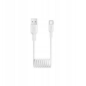Σπειροειδές καλώδιο Puro 10W USB-A - USB-C 1m - λευκό