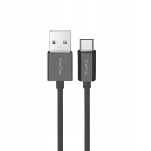 Καλώδιο Puro TPE 12W USB-A - microUSB 1m - μαύρο