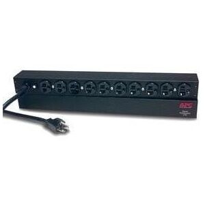 APC Basic Rack-Mount PDU - Steckdosenleiste (Rack - einbaufahig) - Wechselstrom 120 V - 2.4 kW - Eingabe, Eingang NEMA 5-20 - Ausgangsanschlusse: 10 (NEMA 5-20) - 1U - 48.3 cm (19") - 3.7 m Schnur - Schwarz - fur P/N: SMTL1000RMI2UC, SMX1000C, SMX150