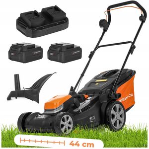 χλοοκοπτική μηχανή μπαταρίας 2x20v, 2x5,0ah, 44 cm