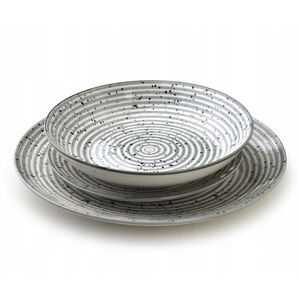 Σετ δείπνου STRIPES GREY 18τμχ.27/19/20εκ μπολ 550ml