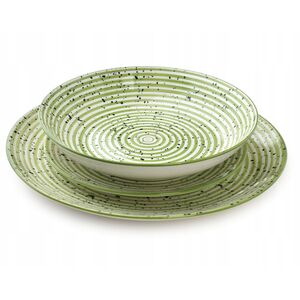 STRIPES GREEN Σετ δείπνου 18 τεμ. 27/19/20 εκ. μπολ 550ml