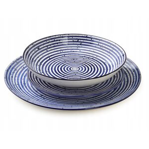 STRIPES BLUE Σετ δείπνου 18 τεμ. 27/19/20 εκ. μπολ 550 ml
