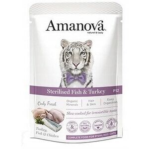 Amanova Κοτόπουλο Στειρωμένο Ψάρι & Γαλοπούλα σακουλάκι 85g