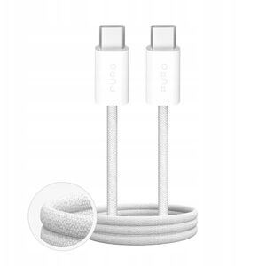 Καλώδιο Puro Fabrik 4 240W με πλέξη USB-C - USB-C 1m - λευκό