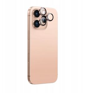 Tempered Glass AMAZINGTHING AR Aluminium 3 Lens Glass με πλαίσιο για τον φακό της κάμερας για iPhone 16 Pro / 16 Pro Max - ροζ χρυσό