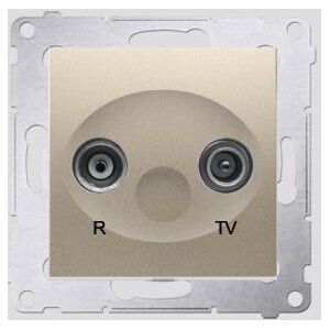 Kontakt-Simon Gniazdo antenowe SIMON54 RTV 1dB końcowe złoty mat - DAK.01/44