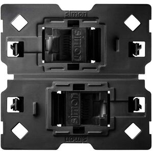 Πρίζα υπολογιστή Kontakt-Simon Simon 100 10002544-039 2x RJ45 κατηγορία 6 μηχανισμός, χωρίς πλαίσιο τοποθέτησης μαύρο
