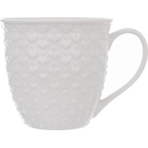 Orion Duży kubek ceramiczny, SERCA, z uchem, do kawy, herbaty, 580 ml, BIAŁY
