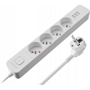 Listwa zasilająca Defender SFS 133 1,5 m, 4 gniazda, 3x USB biała