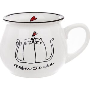 Orion Kubek ceramiczny z uchem koty kotki do picia kawy herbaty 300 ml