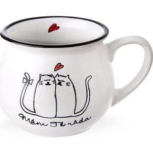 Orion Kubek ceramiczny z uchem koty kotki do picia kawy herbaty 300 ml