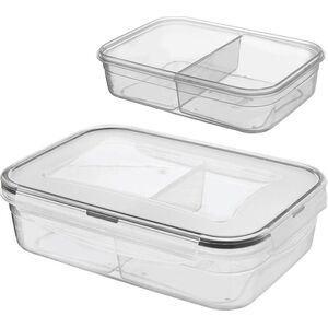Orion Pojemnik na żywność dzielony z uszczelką szczelny z przegródkami 2 wkłady lunchbox 1 l
