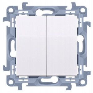 Διακόπτης εντοιχισμένος διπλός KONTAKT-SIMON CW5C.01/11 10A γρήγορη σύνδεση λευκός