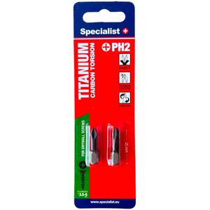 SPECIALIST+ ακροφύσιο TITAN CARBON PH2 TORSION, 2 τεμ.