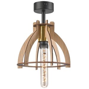 Lamkur Lando 50560 πλαφονιέρα φωτιστικό οροφής 1x15W E27 ξύλινο/μπεζ