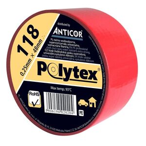 Anticor Taśma Polytex 118 do otulin 48mm 50m czerwona PP-1180002-0048050