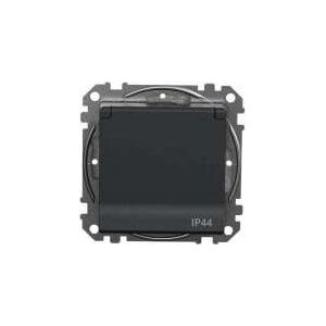 Gniazdo Bryzgoszczelne Schuko Ip44 Czarny Antracyt Sedna Design&Elements Sdd214023 Schneider Electric