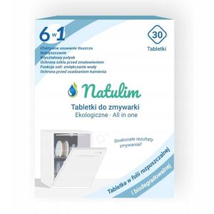 Natulim, Οικολογικά ταμπλέτες πλυντηρίου πιάτων 6 σε 1, 30 τεμάχια
