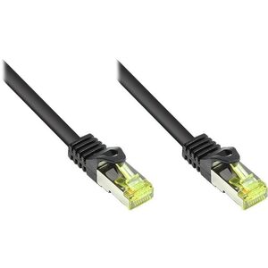 Καλώδιο Patch RJ45 Good Connections με καλώδιο Cat.7 Roh και προστασία κλειδώματος (RNS), S/FTP, PiMF, χωρίς αλογόνα, 600MHz, OFC, μαύρο, 1,5m, Good Connections (8070R-015S)